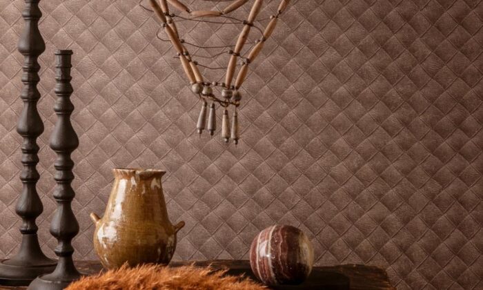 Hooked on Walls Tahiti Leather Patchwork behang - Mobiel Interieur