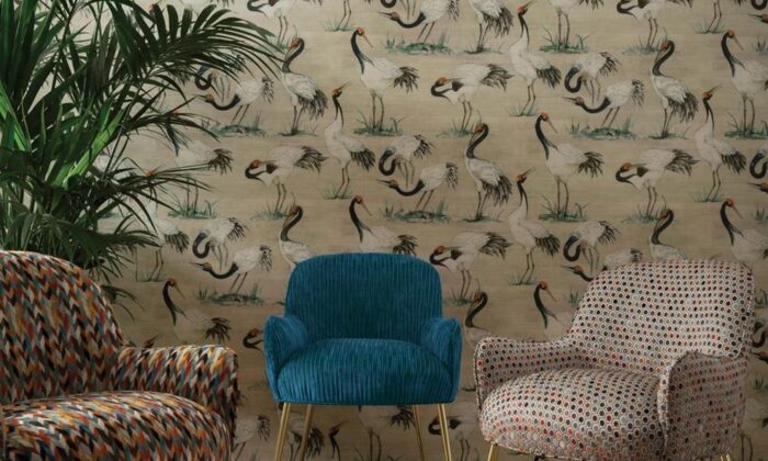 Osborne & Little Mansfield Park Cranes behang - Mobiel Interieur