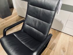 Kebe Maris fauteuil zwart leer - Mobiel Interieur